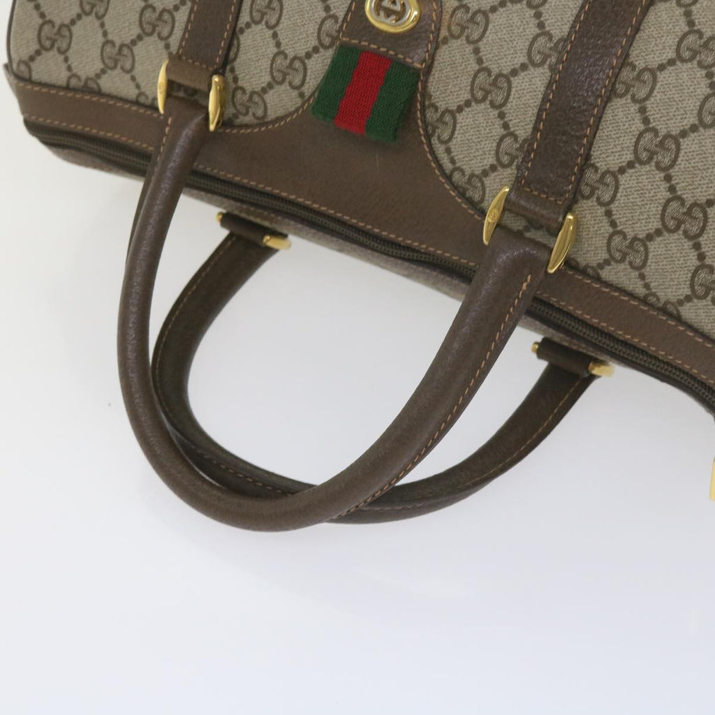 GUCCI GG Supreme Web Sherry Line Hand Bag Beige Red Green 40 02 007 60676