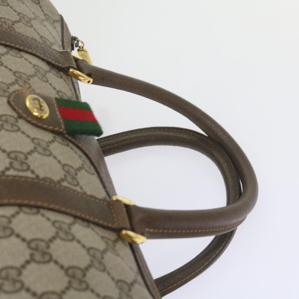 GUCCI GG Supreme Web Sherry Line Hand Bag Beige Red Green 40 02 007 60676