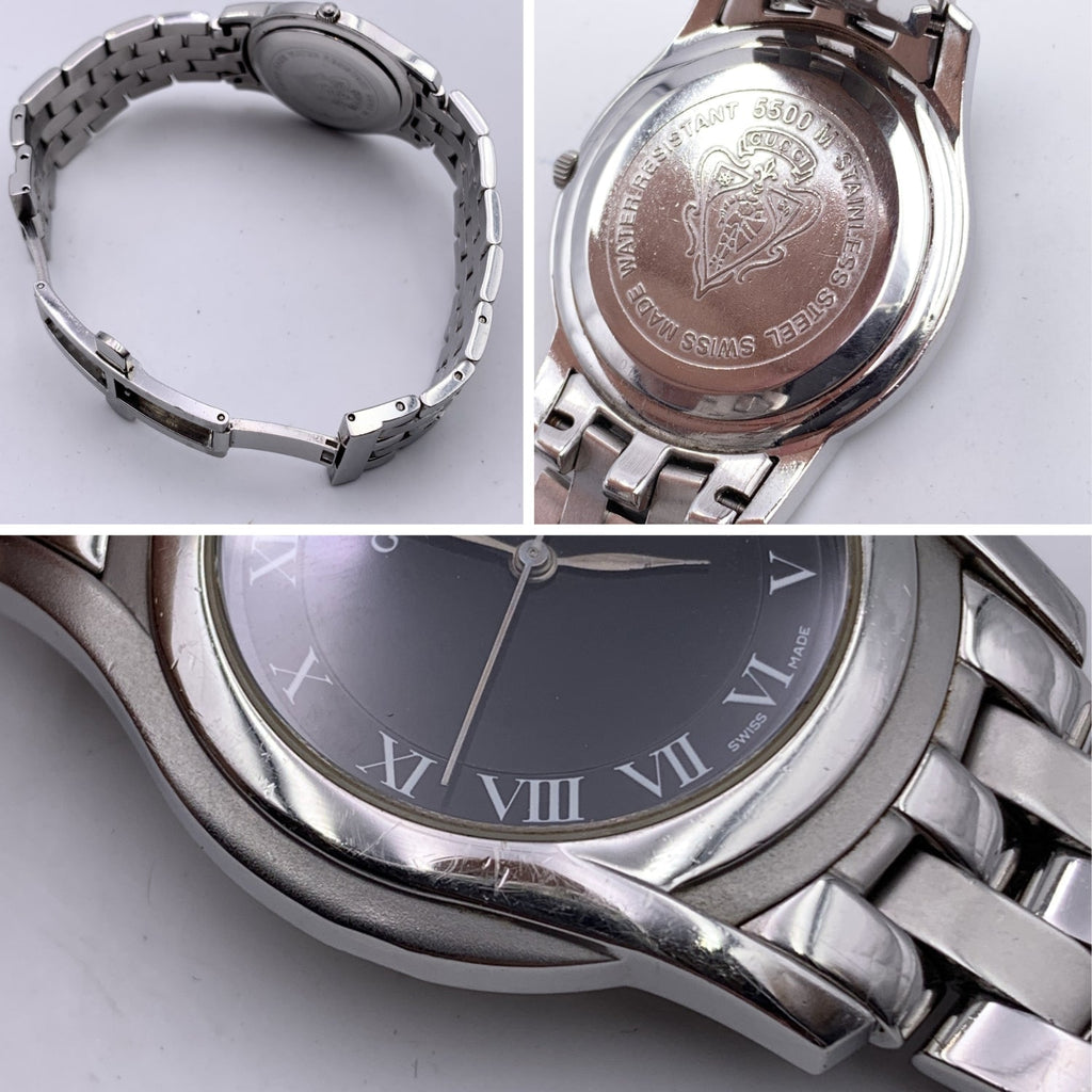GUCCI Stainless Steel Mod 5500 M Watch Date Indicator Black