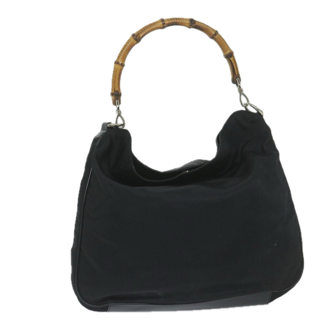 GUCCI Bamboo Shoulder Bag Nylon Black 001 1577 60687