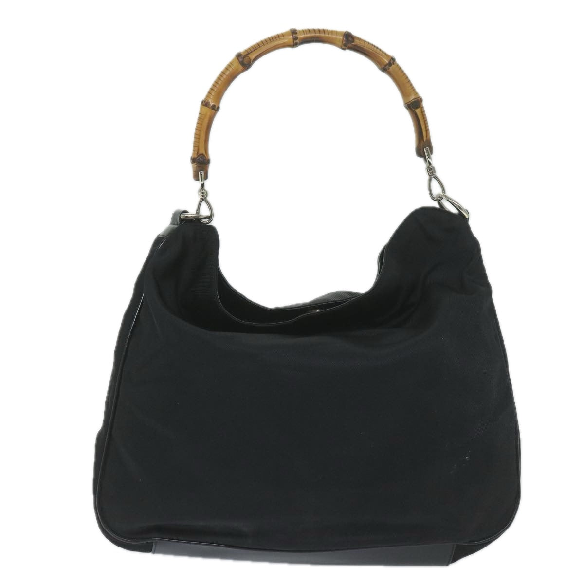 GUCCI Bamboo Shoulder Bag Nylon Black 001 1577 60687