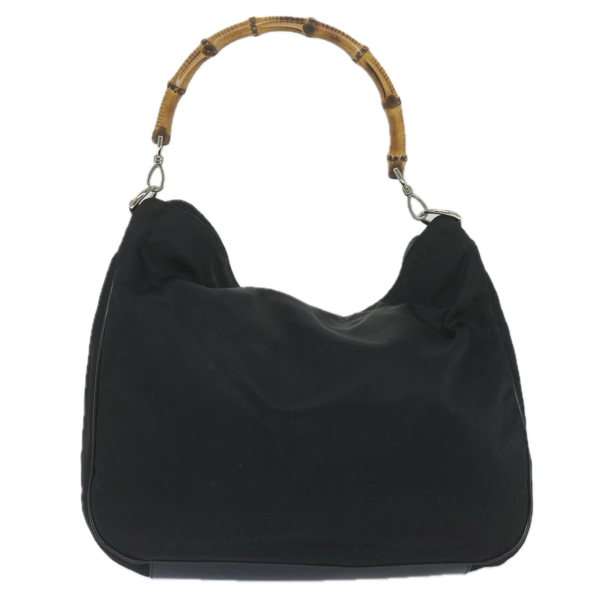 GUCCI Bamboo Shoulder Bag Nylon Black 001 1577 60687