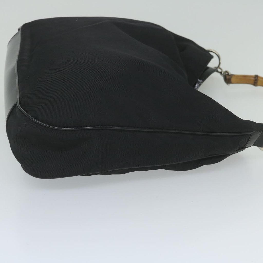 GUCCI Bamboo Shoulder Bag Nylon Black 001 1577 60687