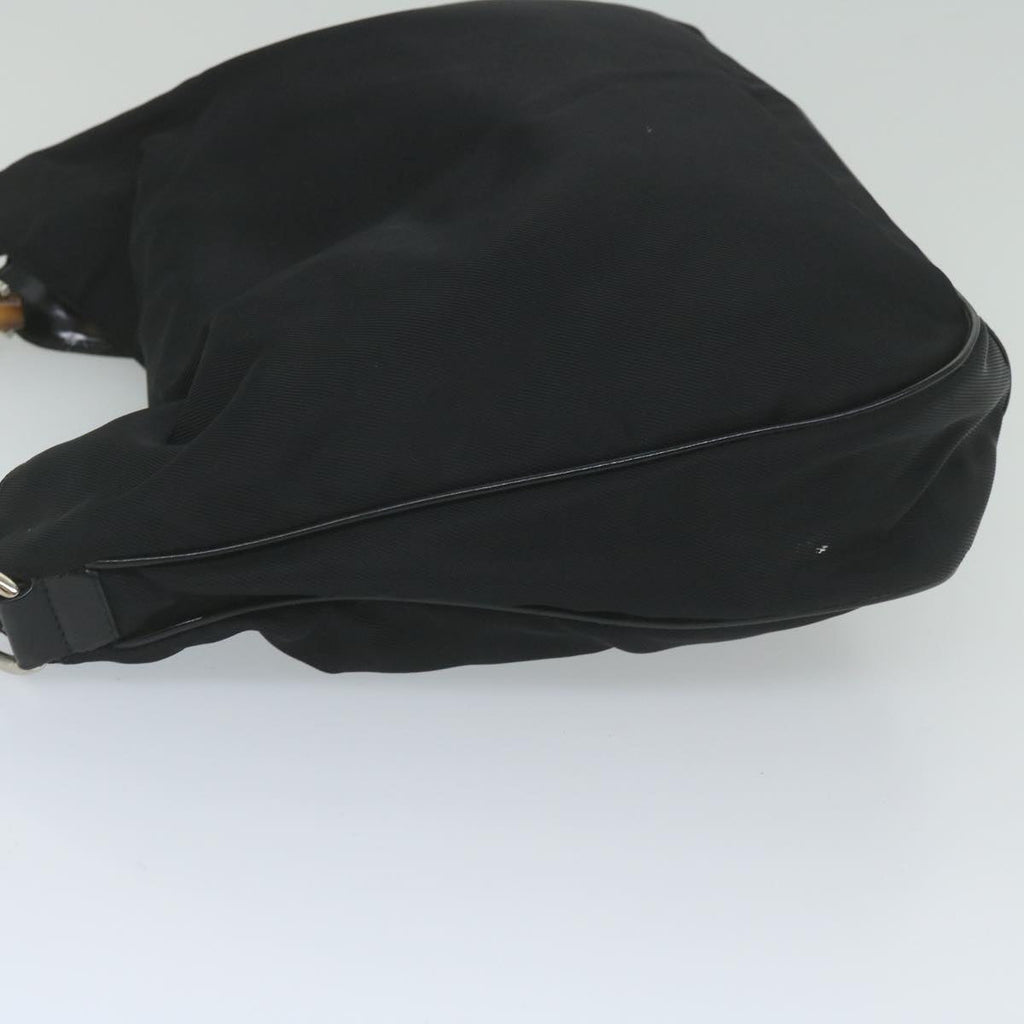 GUCCI Bamboo Shoulder Bag Nylon Black 001 1577 60687