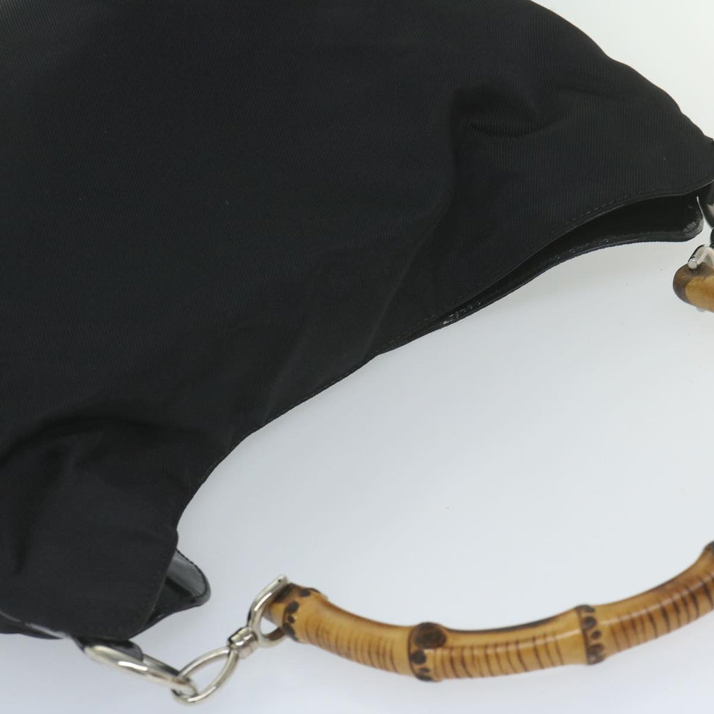 GUCCI Bamboo Shoulder Bag Nylon Black 001 1577 60687