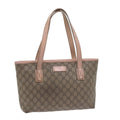 GUCCI GG Supreme Tote Bag PVC Leather Beige 211138 60690