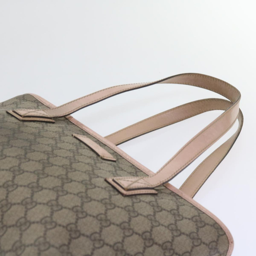 GUCCI GG Supreme Tote Bag PVC Leather Beige 211138 60690