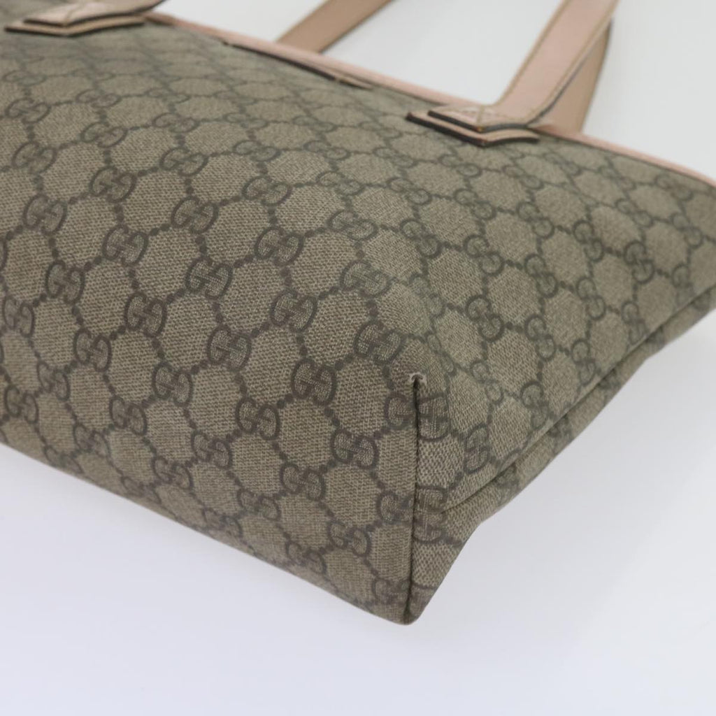 GUCCI GG Supreme Tote Bag PVC Leather Beige 211138 60690