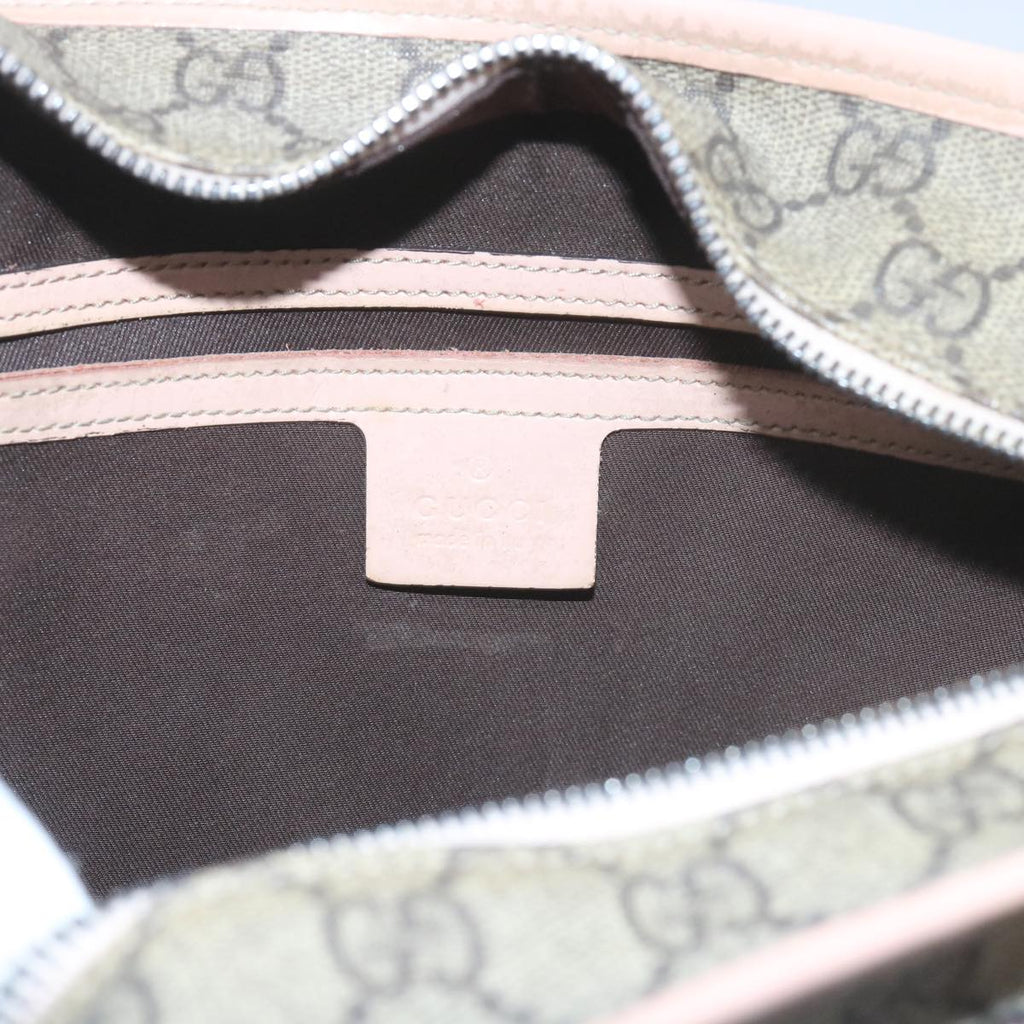 GUCCI GG Supreme Tote Bag PVC Leather Beige 211138 60690