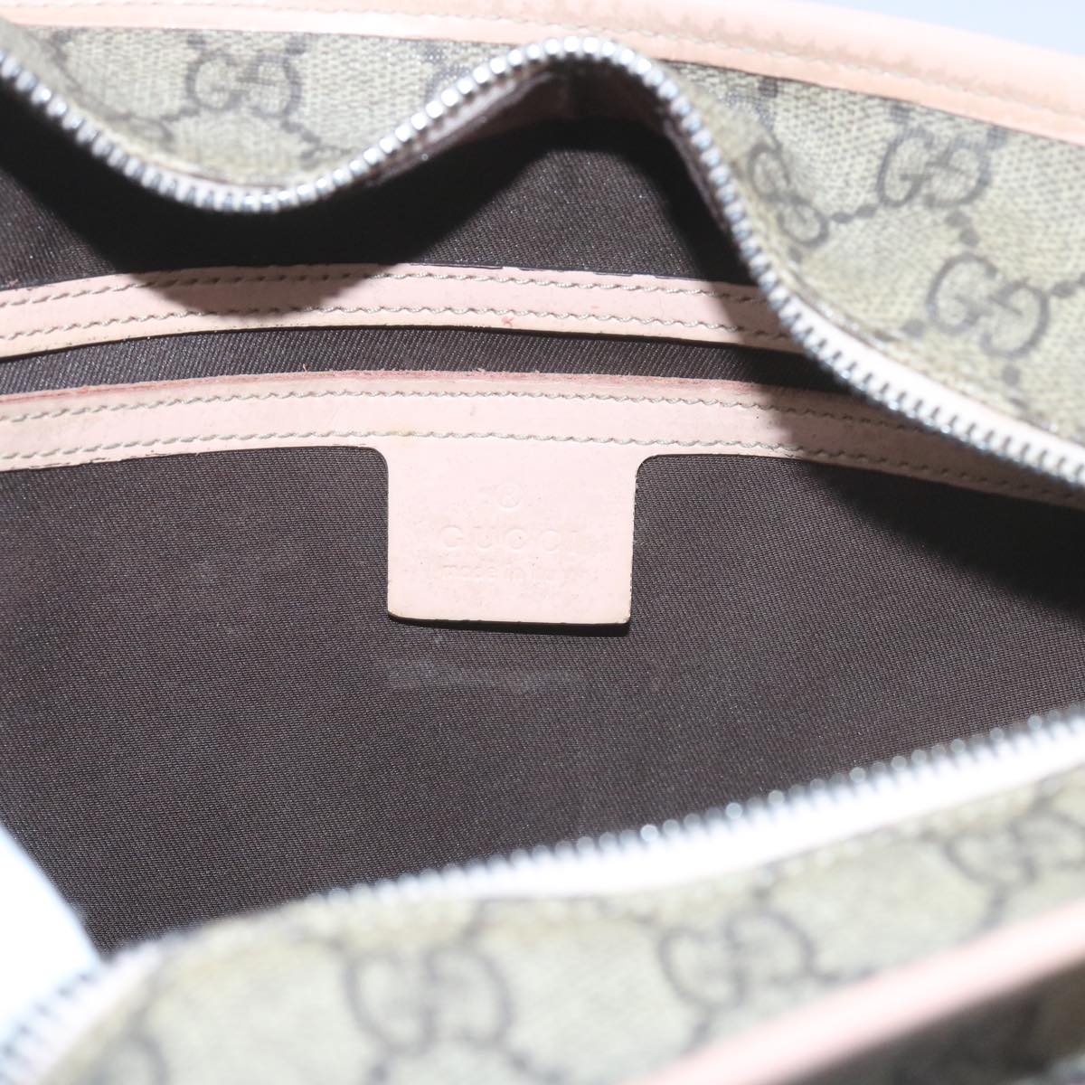 GUCCI GG Supreme Tote Bag PVC Leather Beige 211138 60690
