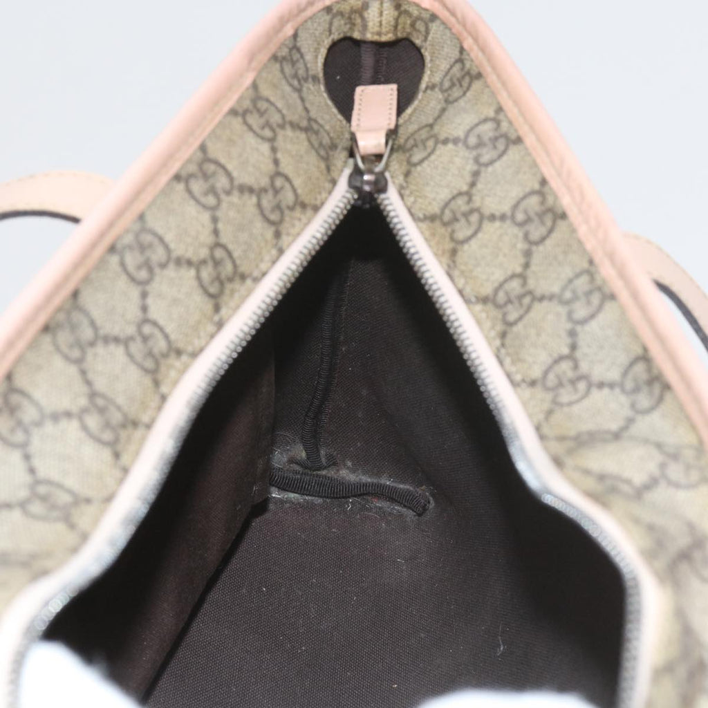 GUCCI GG Supreme Tote Bag PVC Leather Beige 211138 60690