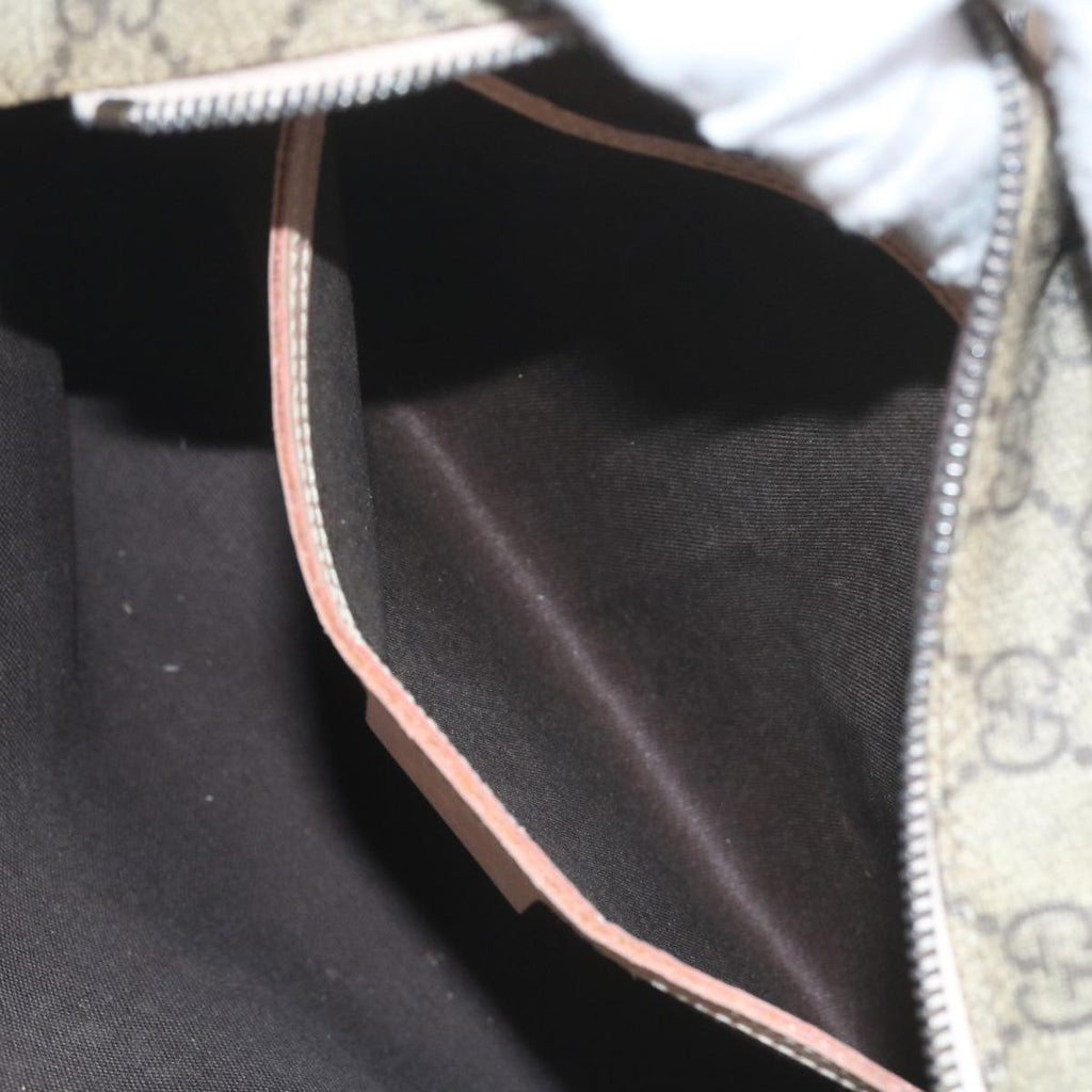 GUCCI GG Supreme Tote Bag PVC Leather Beige 211138 60690