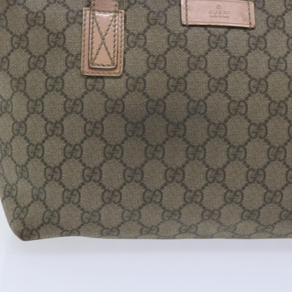GUCCI GG Supreme Tote Bag PVC Leather Beige 211138 60690