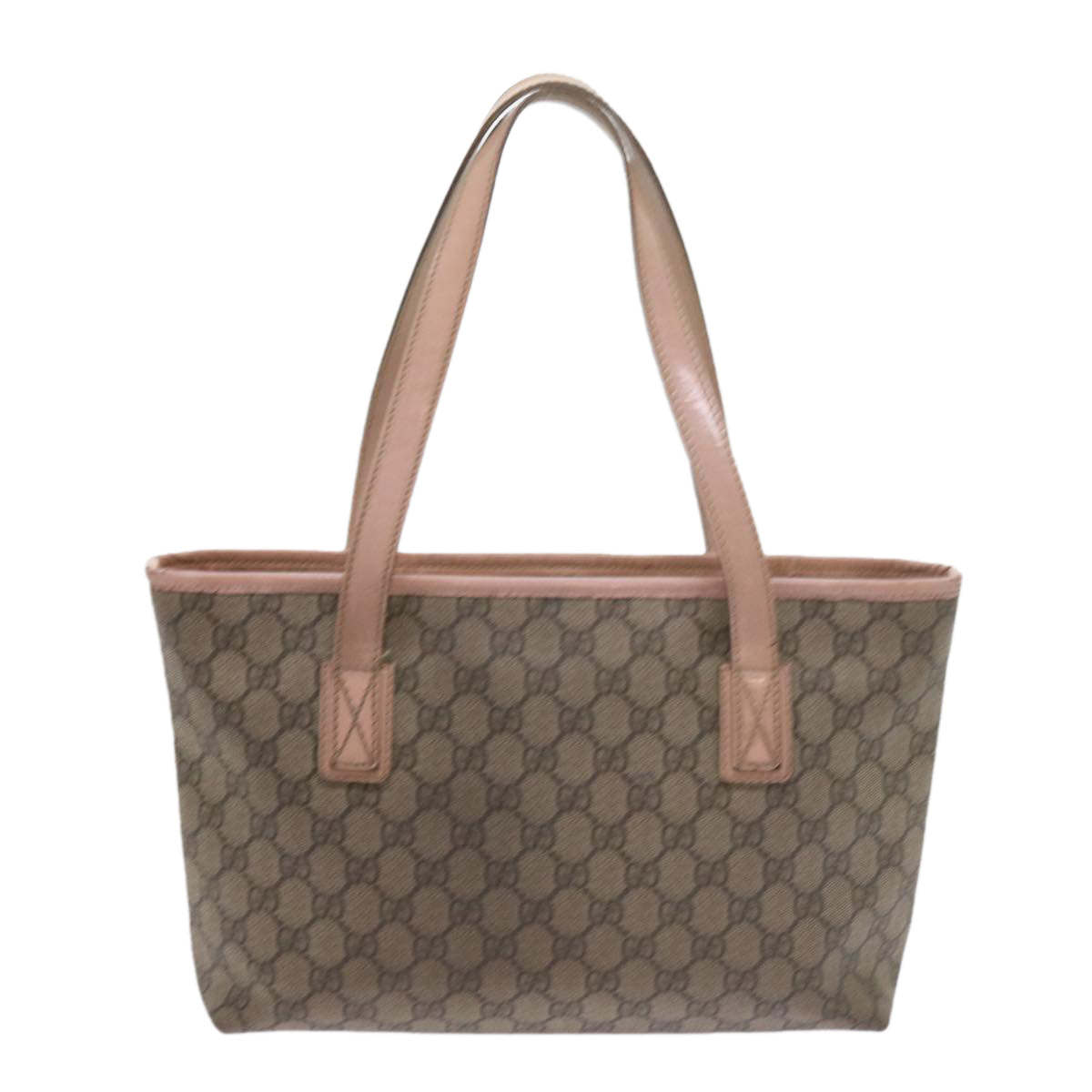 GUCCI GG Supreme Tote Bag PVC Leather Beige 211138 60690