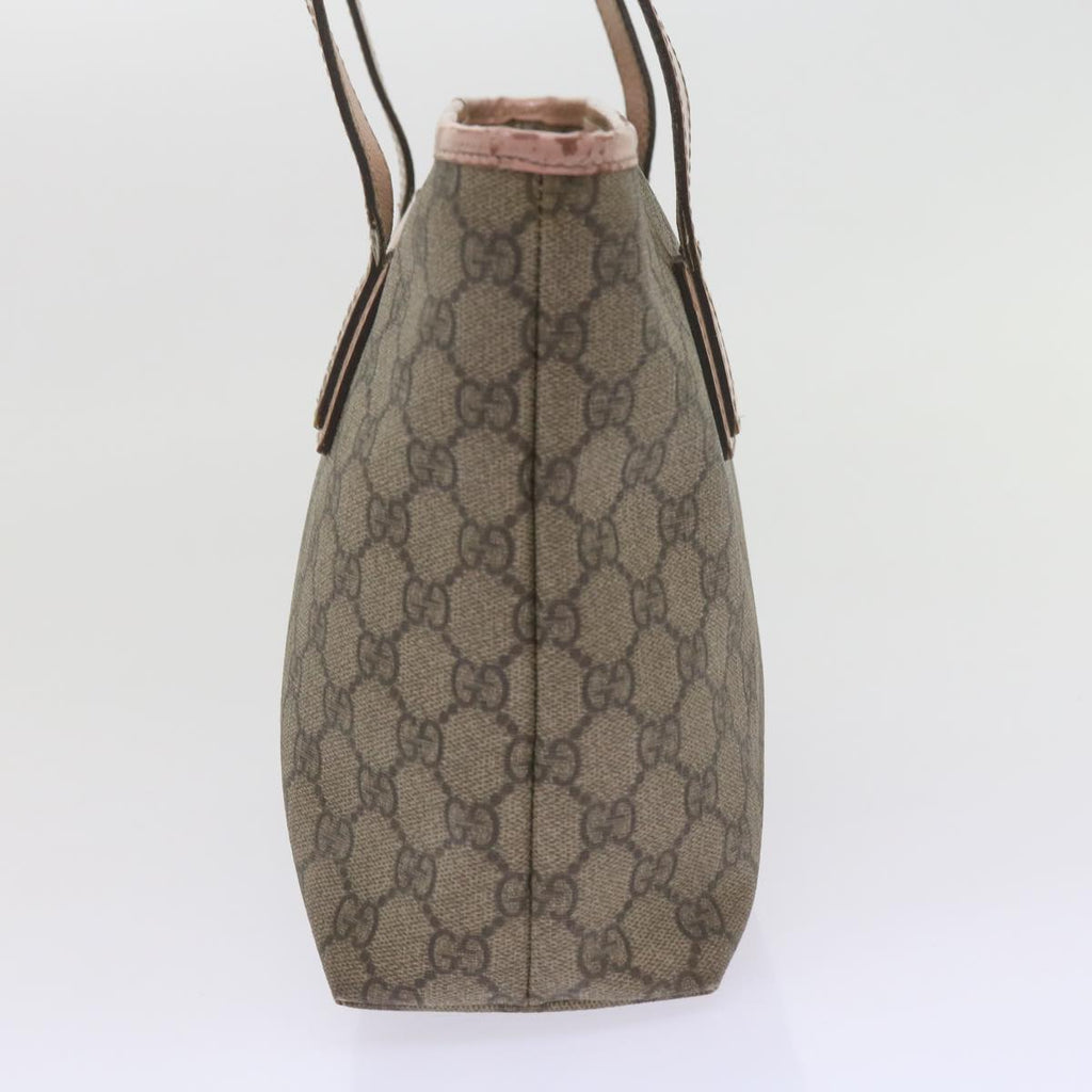 GUCCI GG Supreme Tote Bag PVC Leather Beige 211138 60690