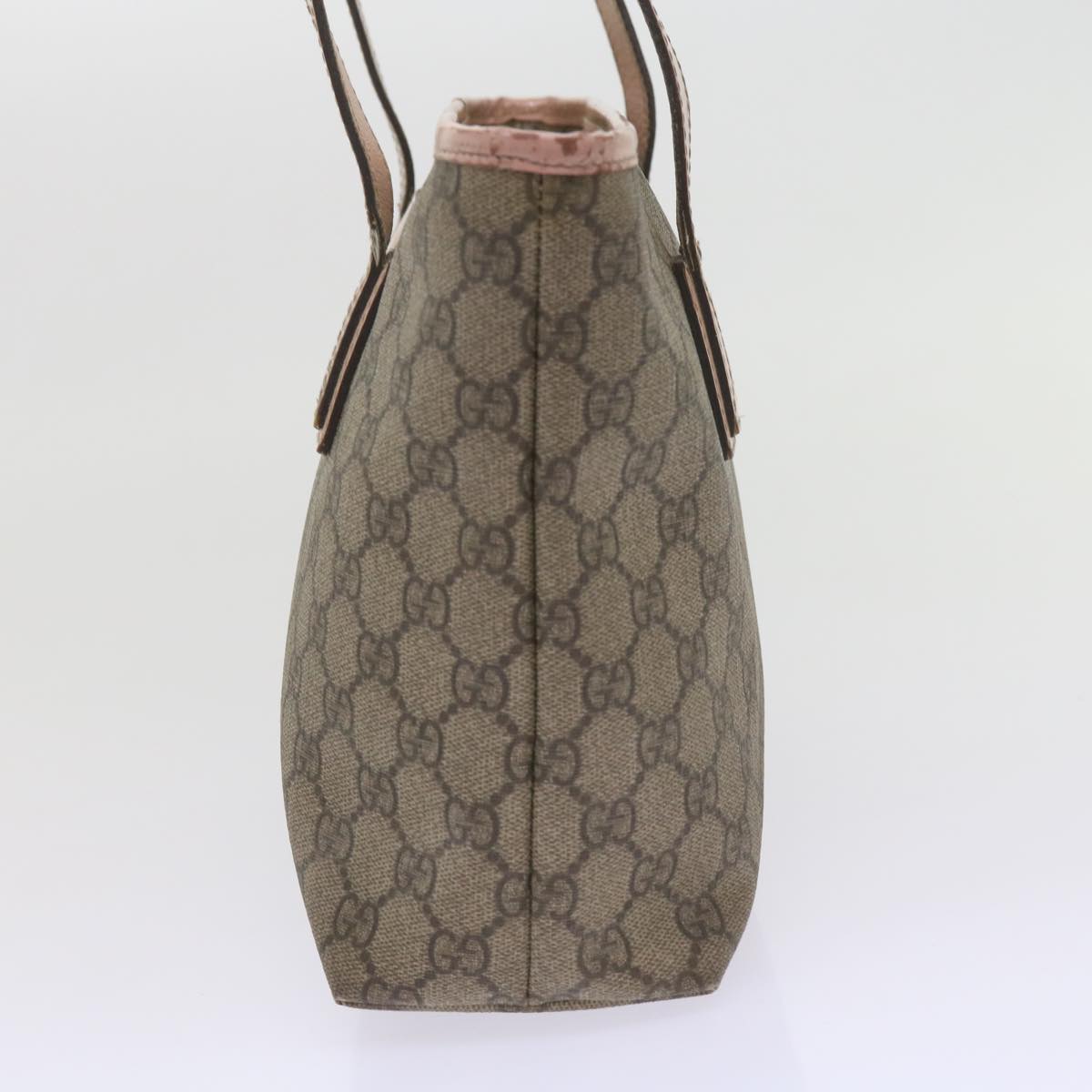 GUCCI GG Supreme Tote Bag PVC Leather Beige 211138 60690