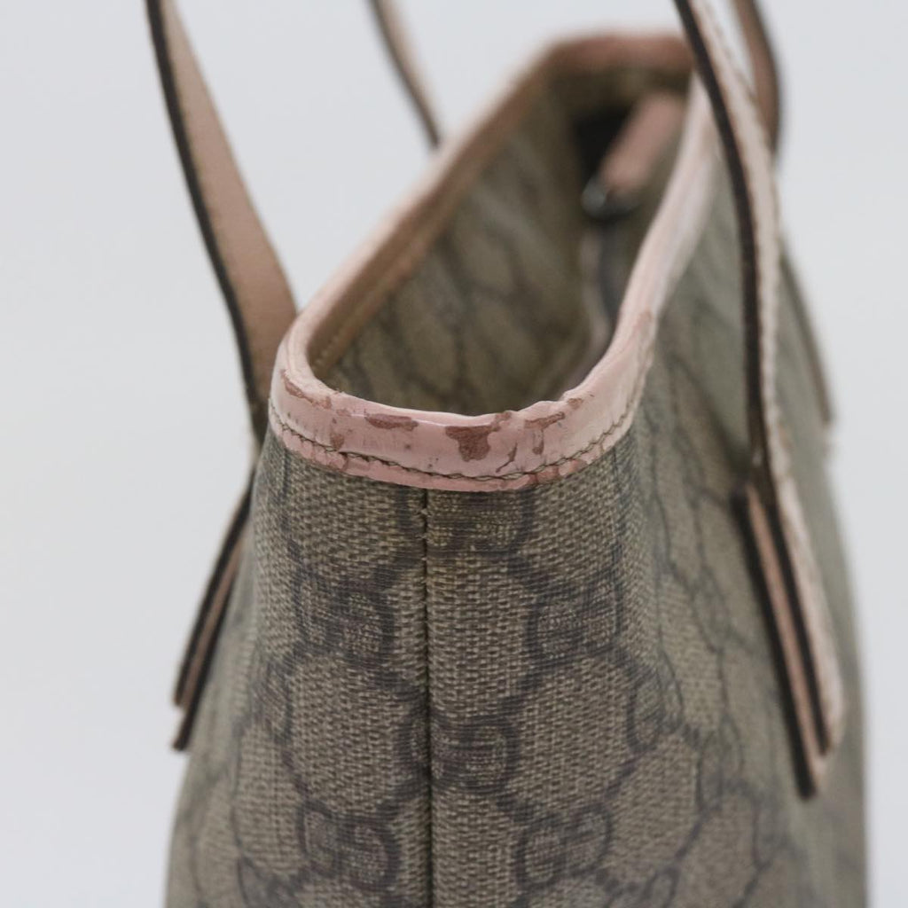 GUCCI GG Supreme Tote Bag PVC Leather Beige 211138 60690