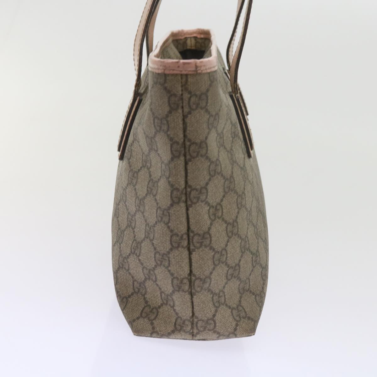 GUCCI GG Supreme Tote Bag PVC Leather Beige 211138 60690