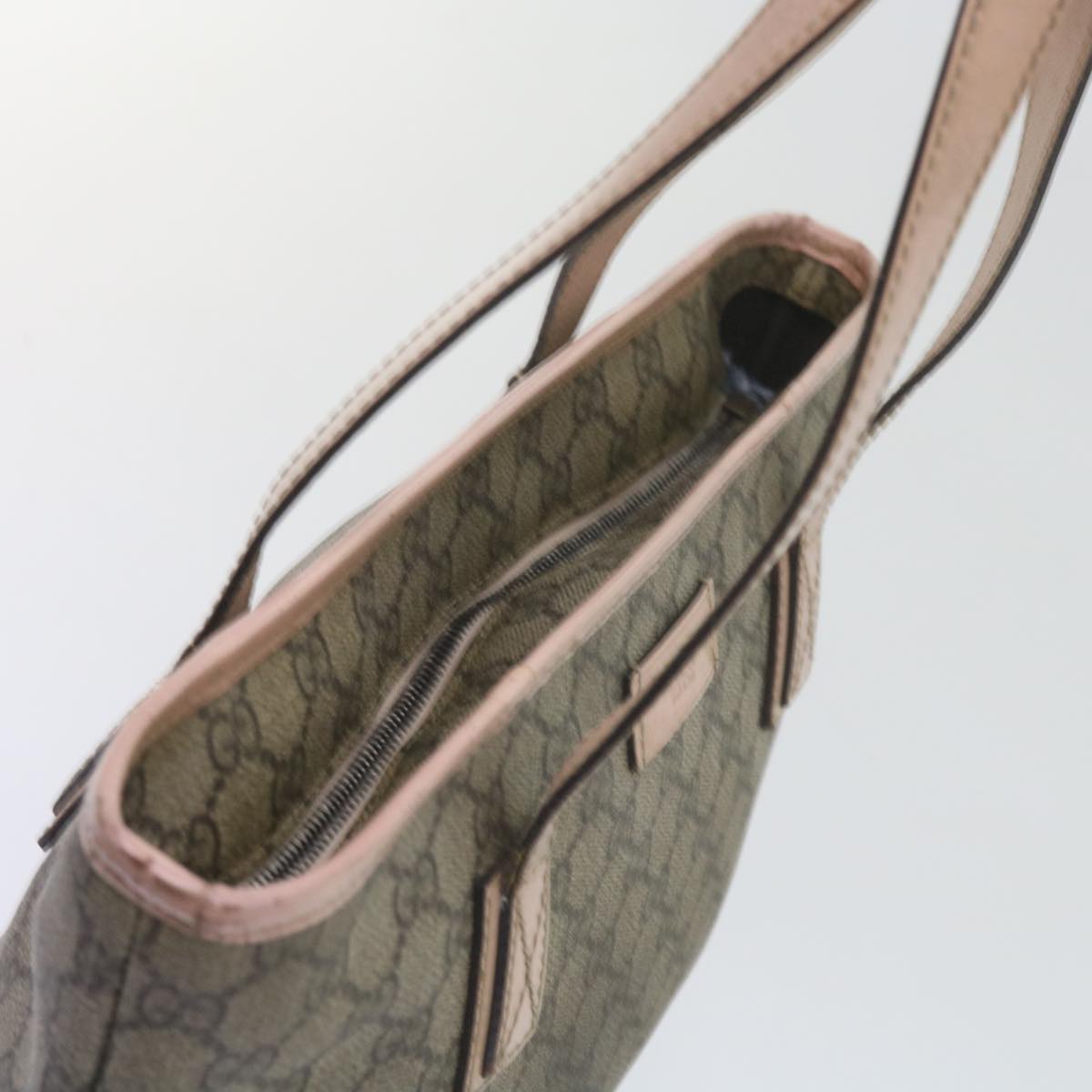 GUCCI GG Supreme Tote Bag PVC Leather Beige 211138 60690