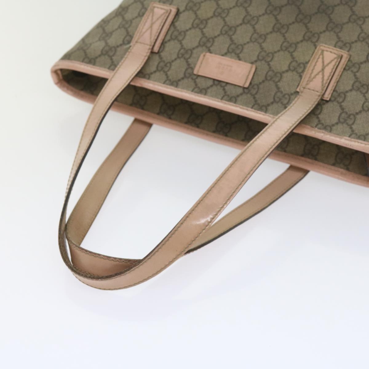 GUCCI GG Supreme Tote Bag PVC Leather Beige 211138 60690