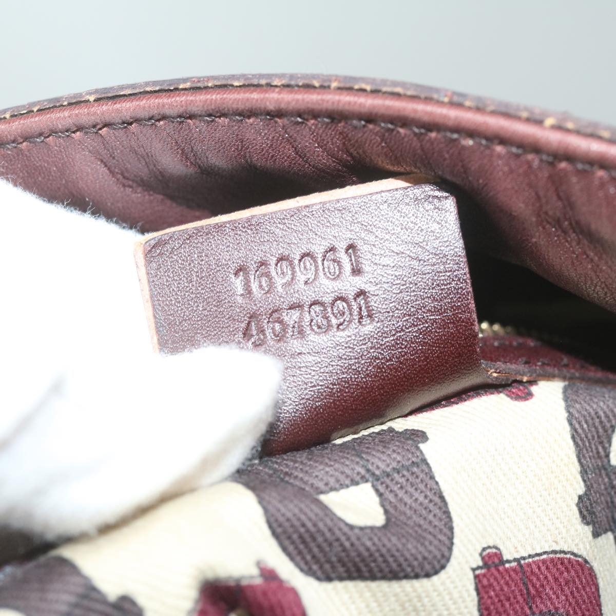 GUCCI GG Canvas Guccissima Bamboo Shoulder Bag Brown 169961 60691