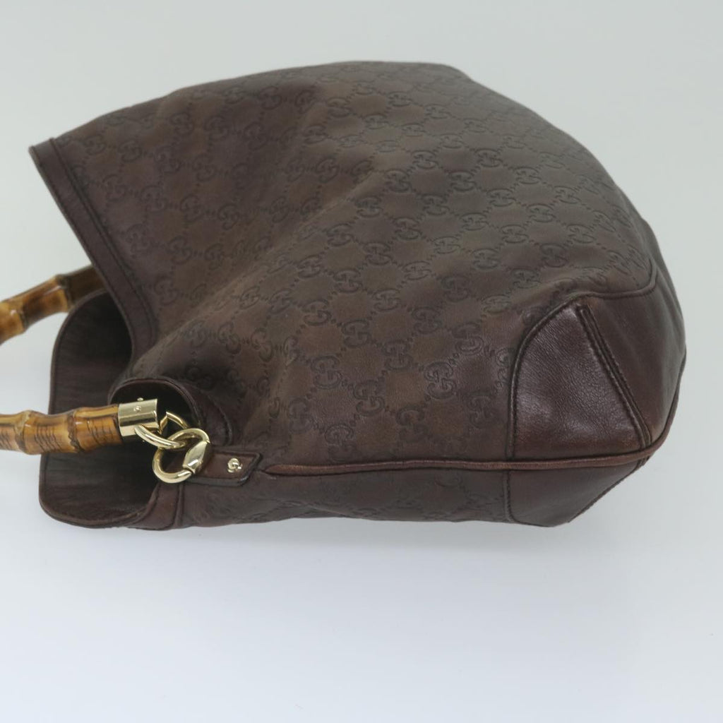 GUCCI GG Canvas Guccissima Bamboo Shoulder Bag Brown 169961 60691