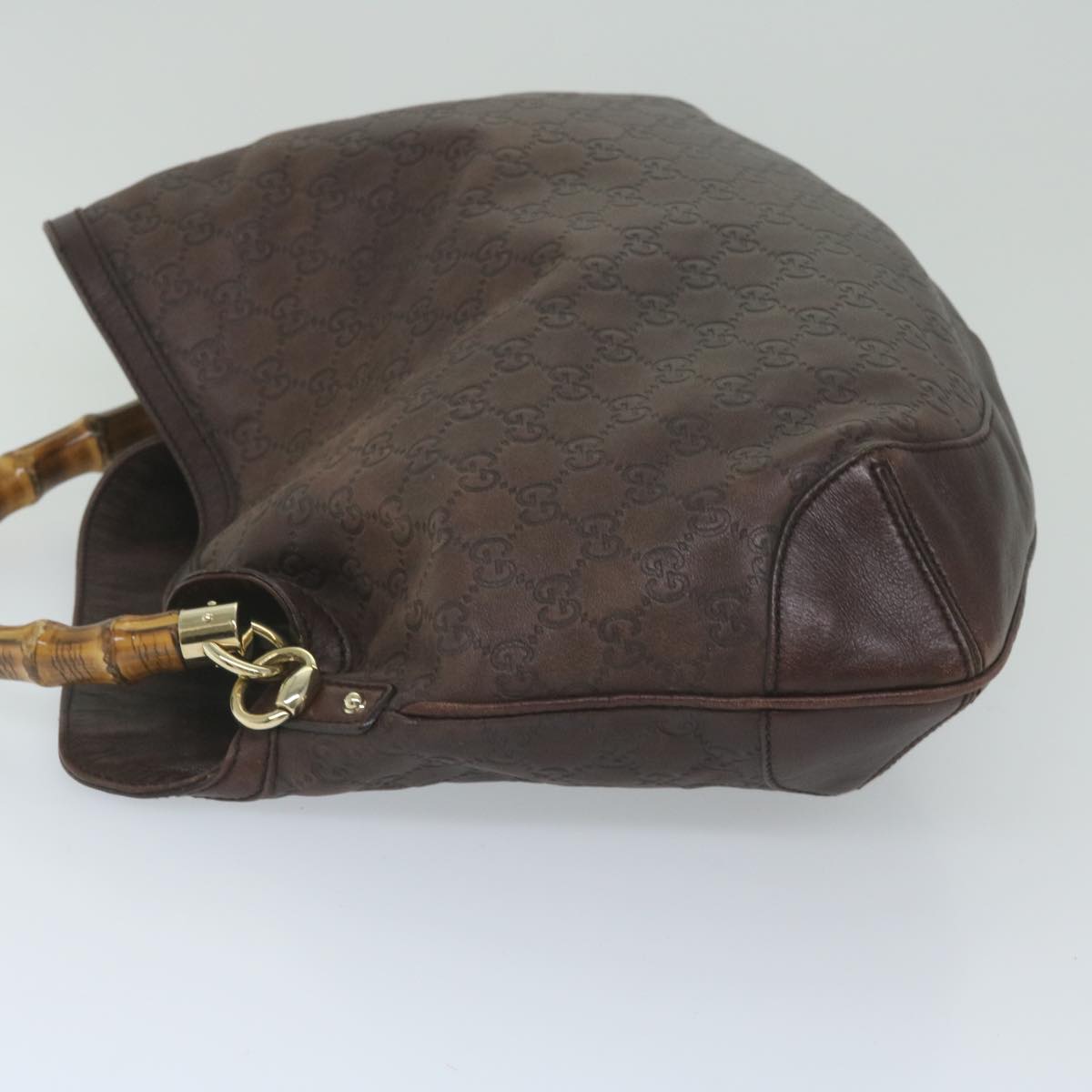 GUCCI GG Canvas Guccissima Bamboo Shoulder Bag Brown 169961 60691