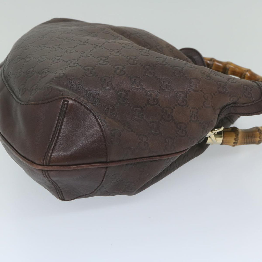 GUCCI GG Canvas Guccissima Bamboo Shoulder Bag Brown 169961 60691