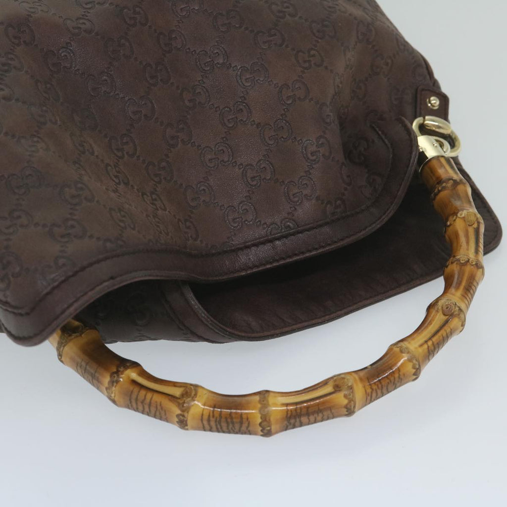 GUCCI GG Canvas Guccissima Bamboo Shoulder Bag Brown 169961 60691