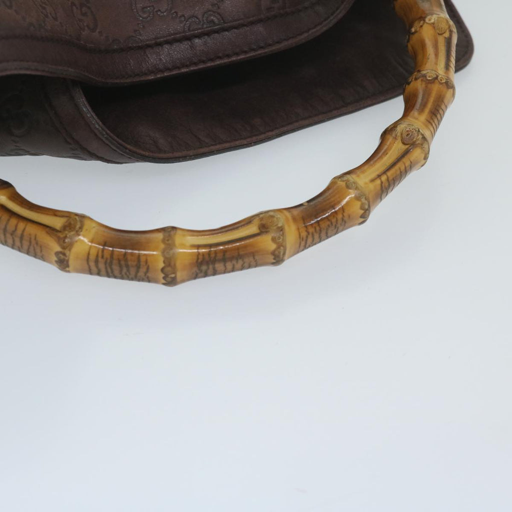 GUCCI GG Canvas Guccissima Bamboo Shoulder Bag Brown 169961 60691
