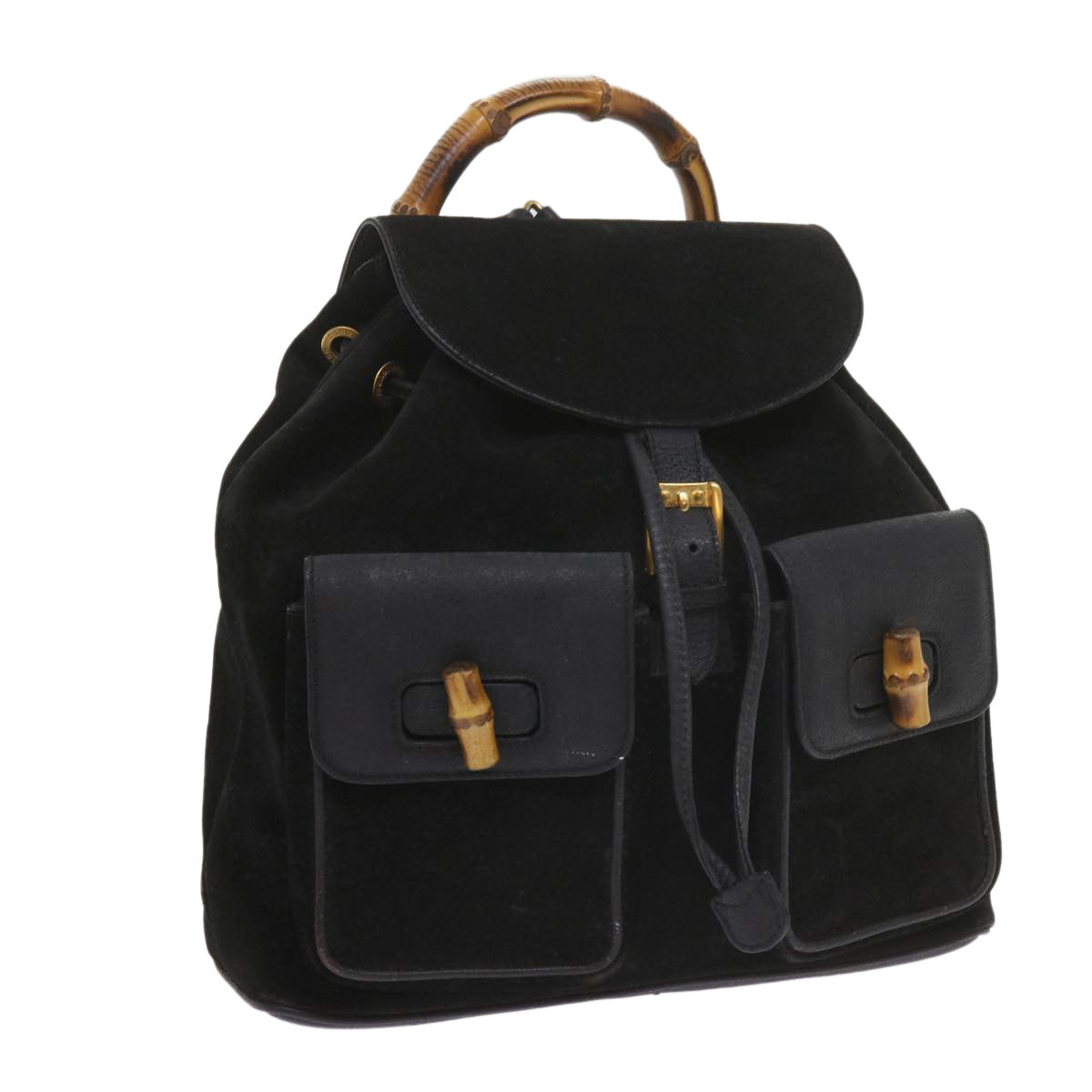 GUCCI Bamboo Backpack Suede Black 003 1119 0016 60693