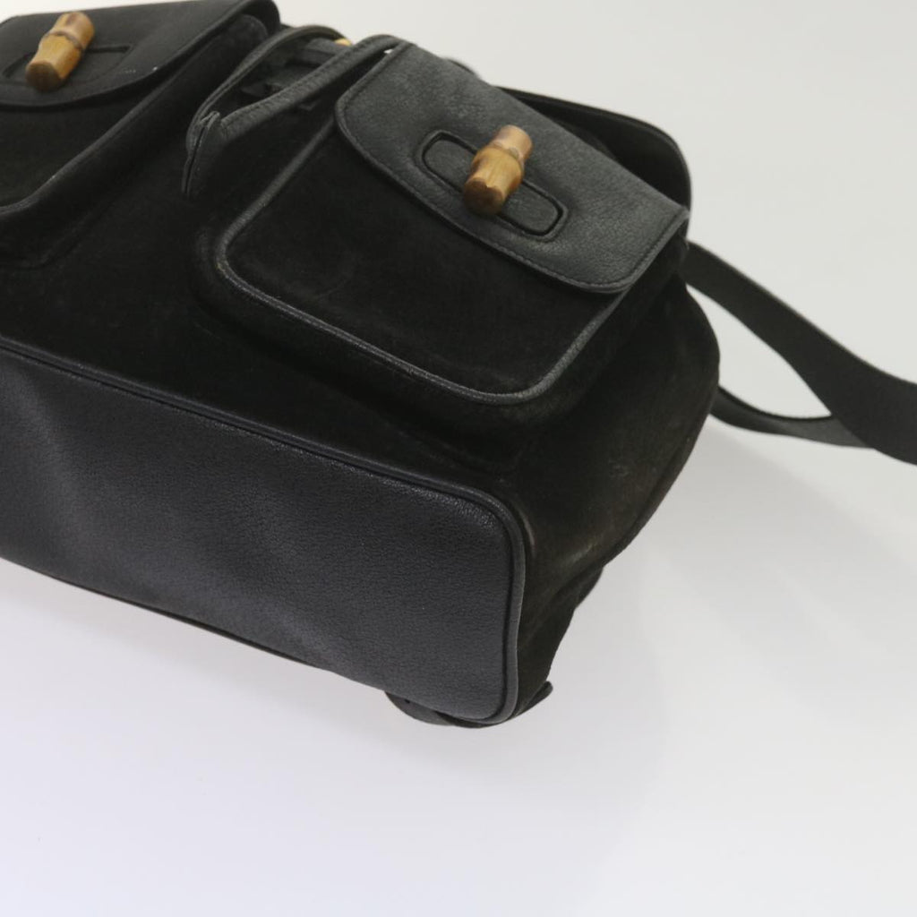GUCCI Bamboo Backpack Suede Black 003 1119 0016 60693