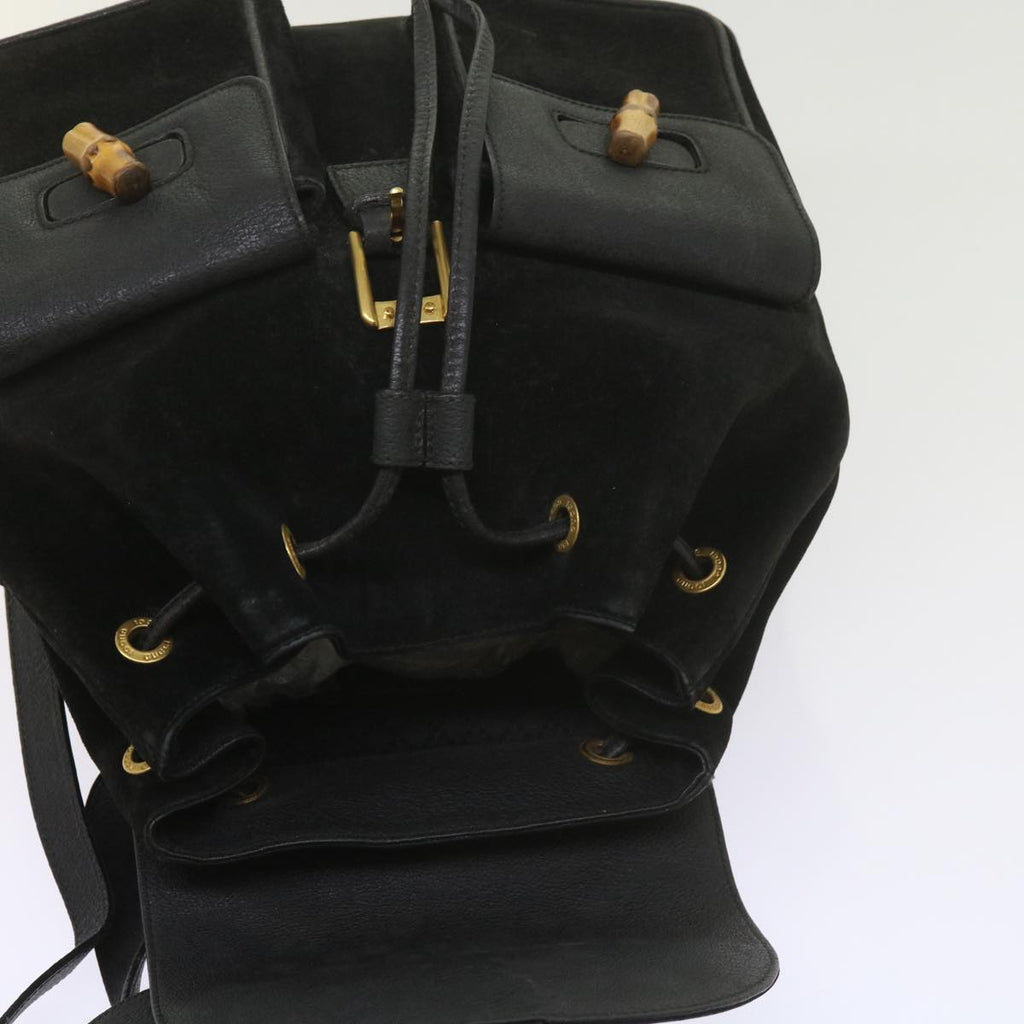 GUCCI Bamboo Backpack Suede Black 003 1119 0016 60693