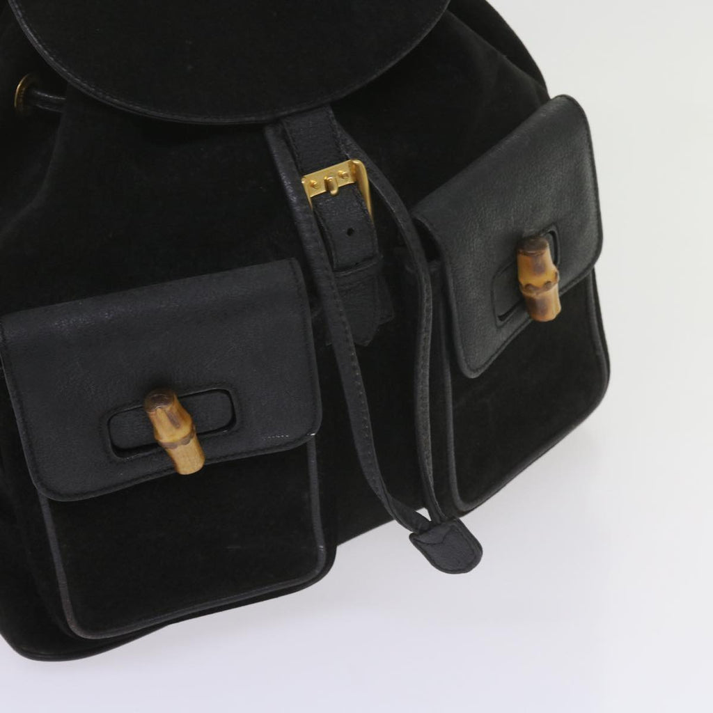 GUCCI Bamboo Backpack Suede Black 003 1119 0016 60693