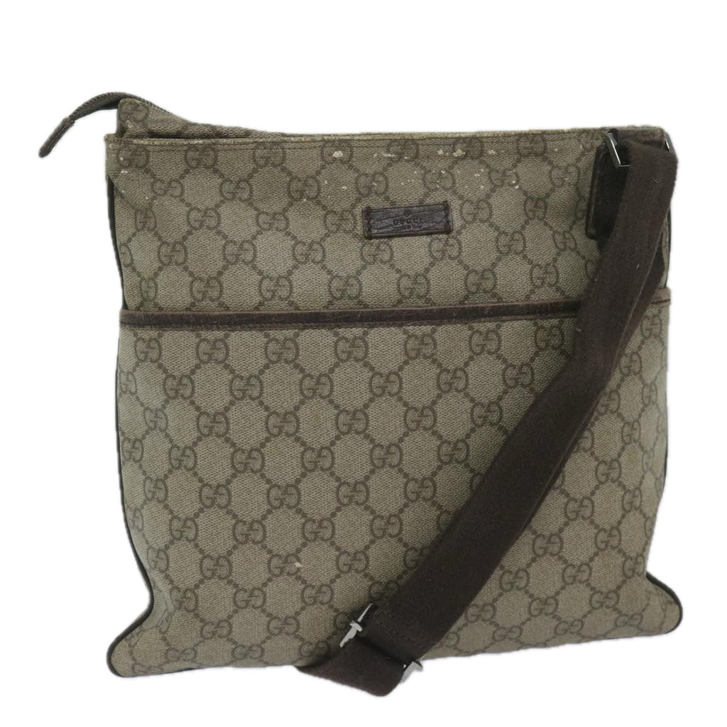 GUCCI GG Supreme Shoulder Bag PVC Leather Beige 141626 60722