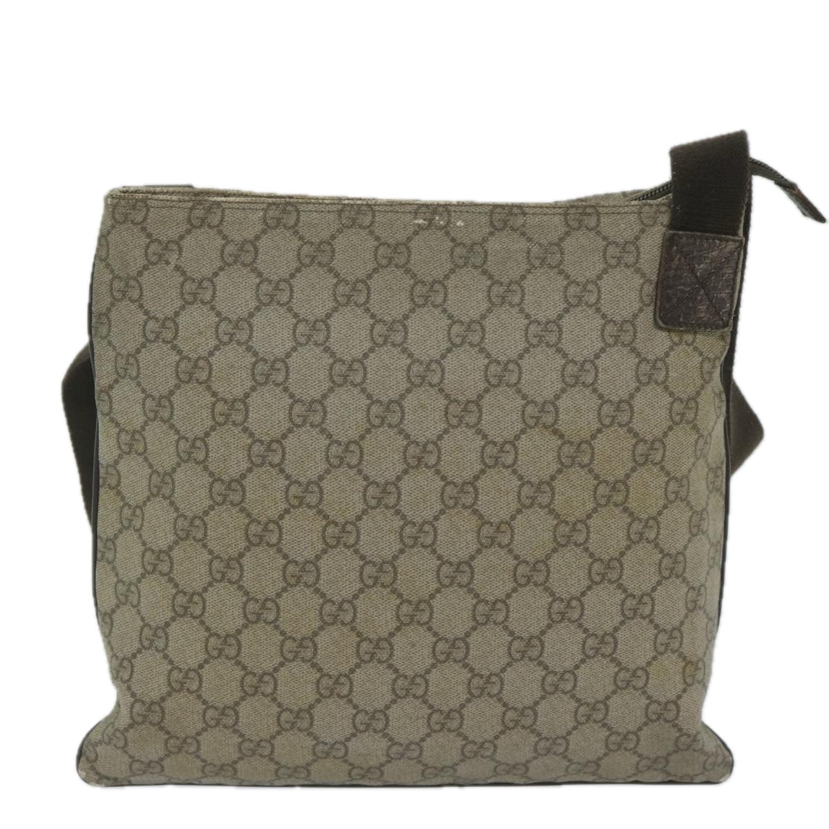 GUCCI GG Supreme Shoulder Bag PVC Leather Beige 141626 60722