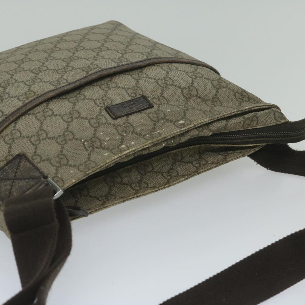 GUCCI GG Supreme Shoulder Bag PVC Leather Beige 141626 60722