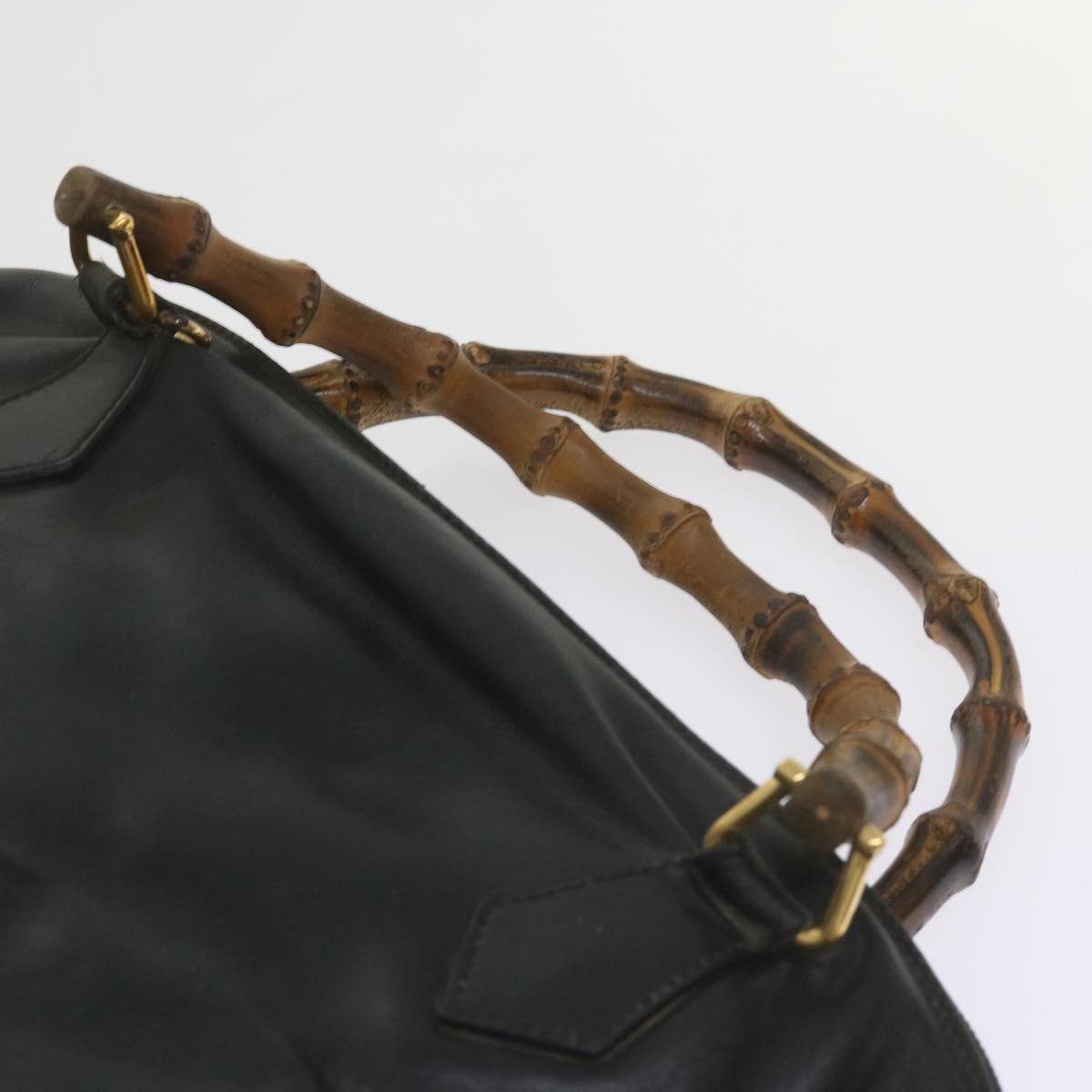 GUCCI Bamboo Hand Bag Leather Black 000 1186 0289 60723