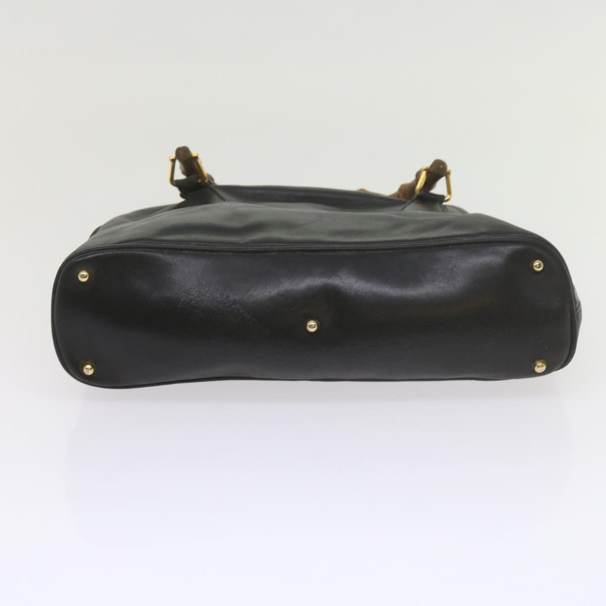 GUCCI Bamboo Hand Bag Leather Black 000 1186 0289 60723