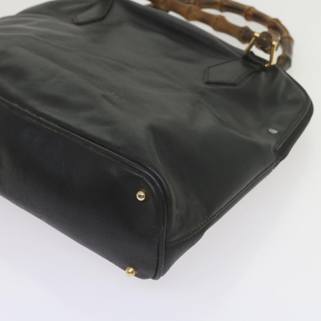 GUCCI Bamboo Hand Bag Leather Black 000 1186 0289 60723