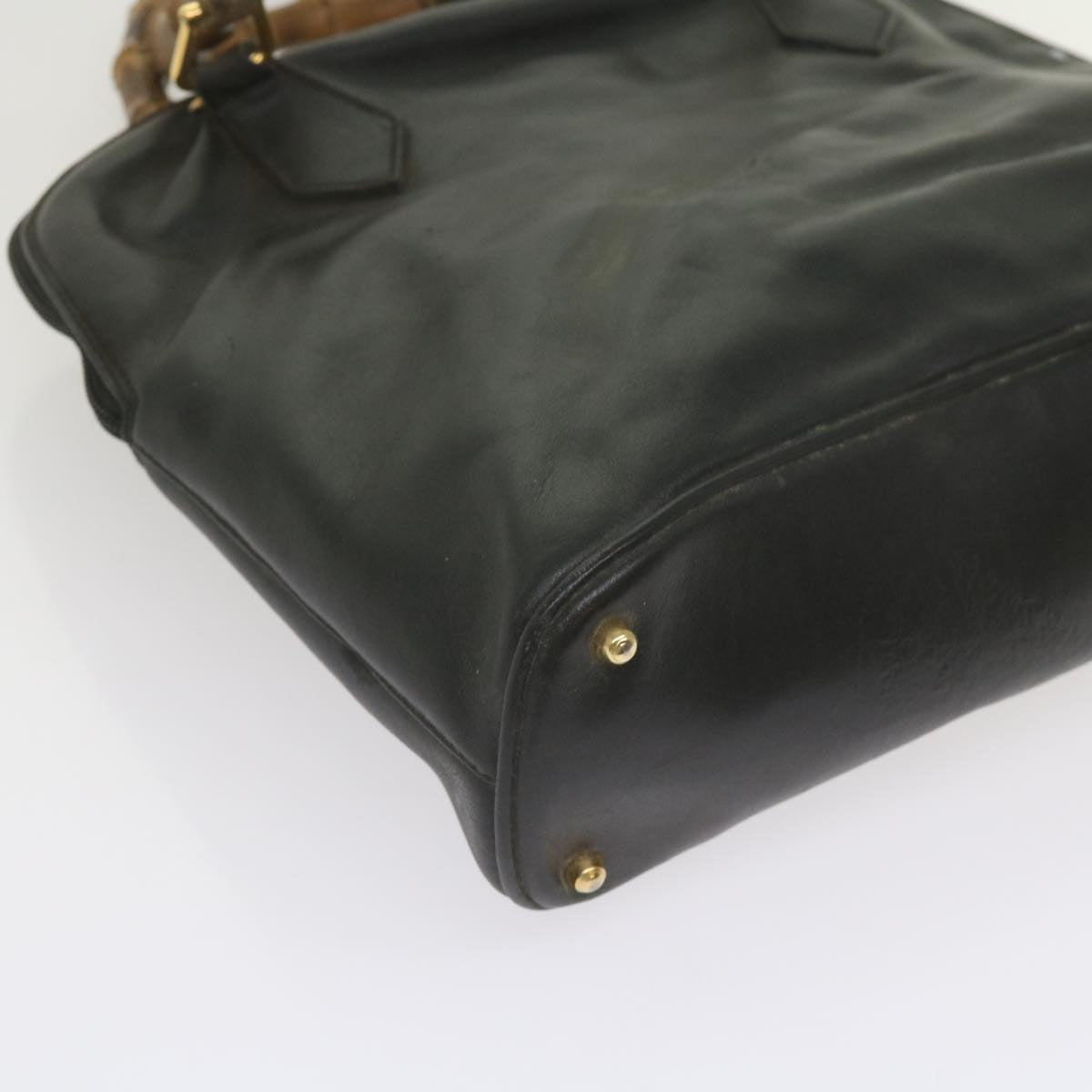 GUCCI Bamboo Hand Bag Leather Black 000 1186 0289 60723