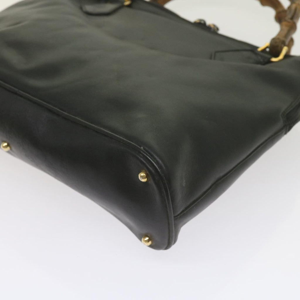 GUCCI Bamboo Hand Bag Leather Black 000 1186 0289 60723