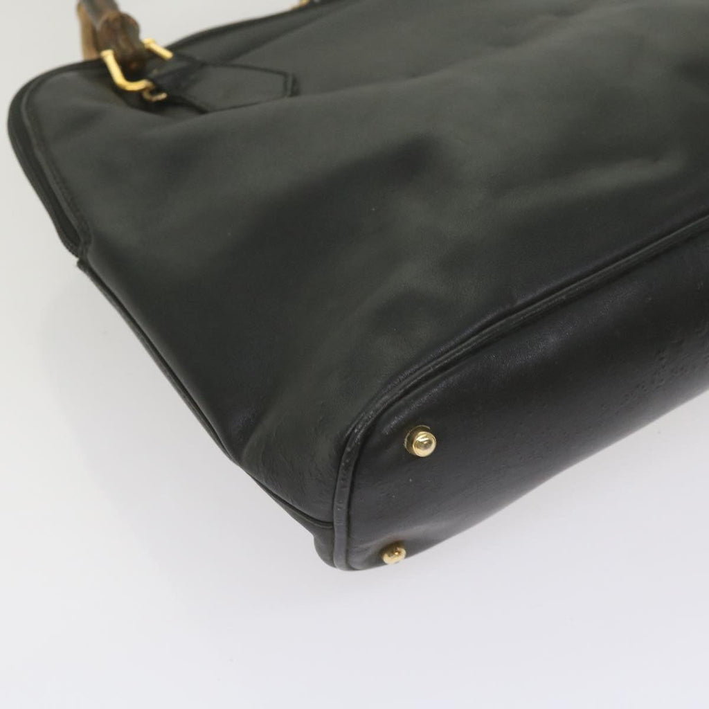 GUCCI Bamboo Hand Bag Leather Black 000 1186 0289 60723
