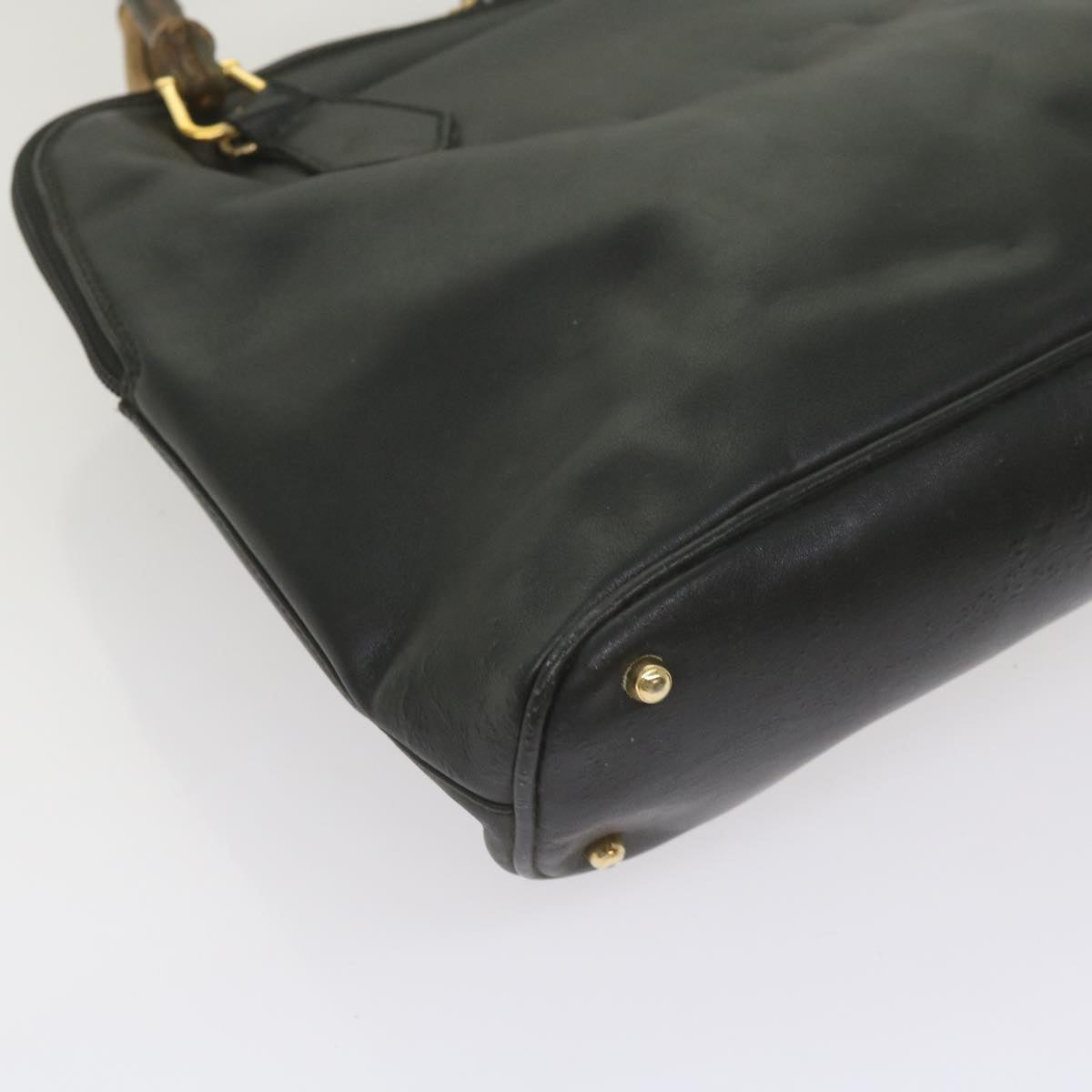 GUCCI Bamboo Hand Bag Leather Black 000 1186 0289 60723