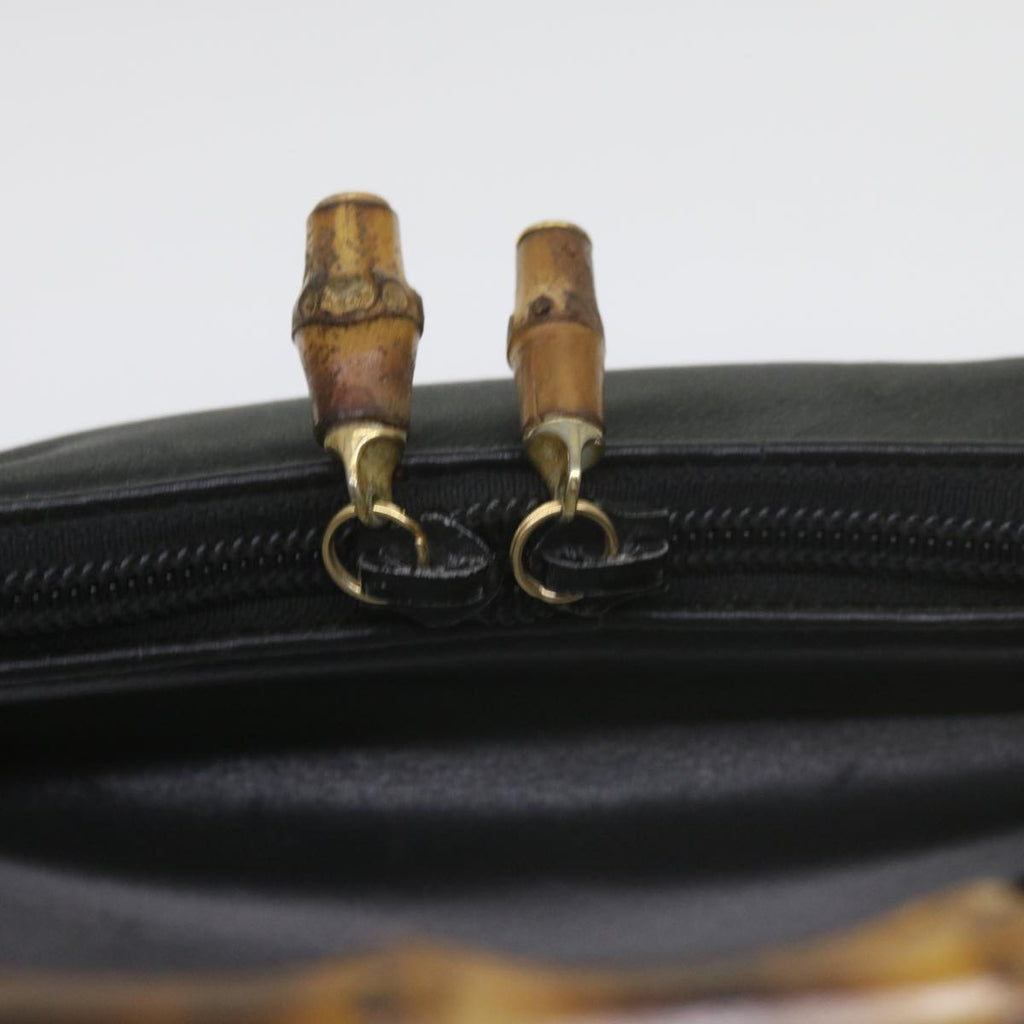 GUCCI Bamboo Hand Bag Leather Black 000 1186 0289 60723