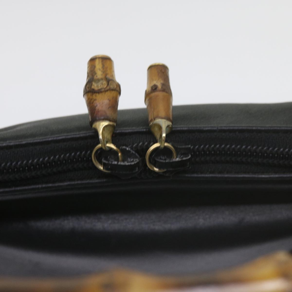 GUCCI Bamboo Hand Bag Leather Black 000 1186 0289 60723