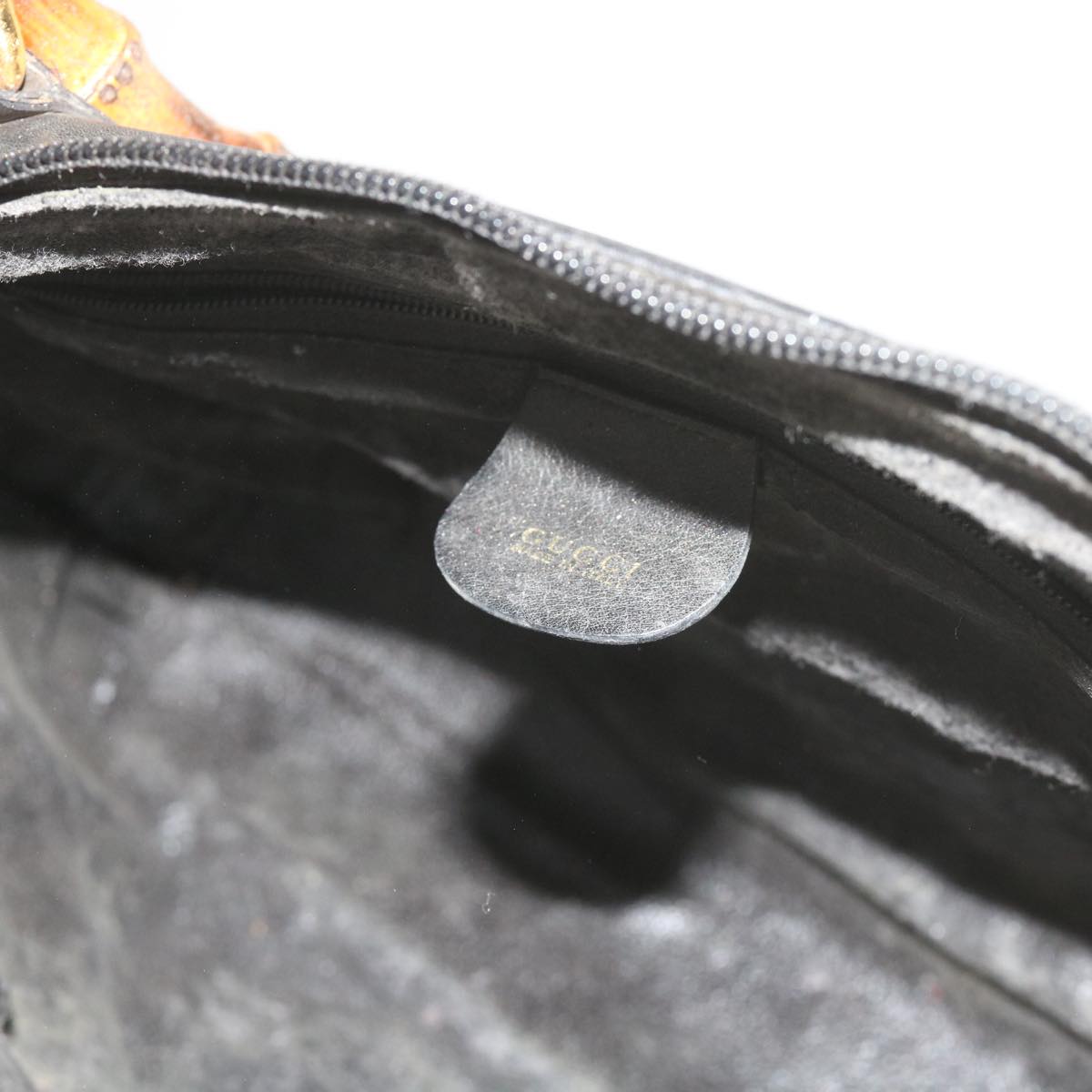 GUCCI Bamboo Hand Bag Leather Black 000 1186 0289 60723