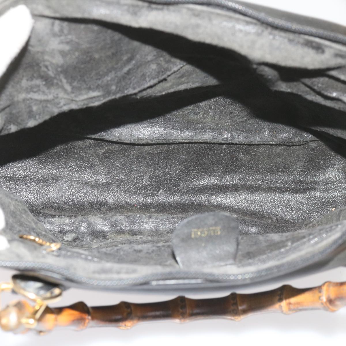 GUCCI Bamboo Hand Bag Leather Black 000 1186 0289 60723