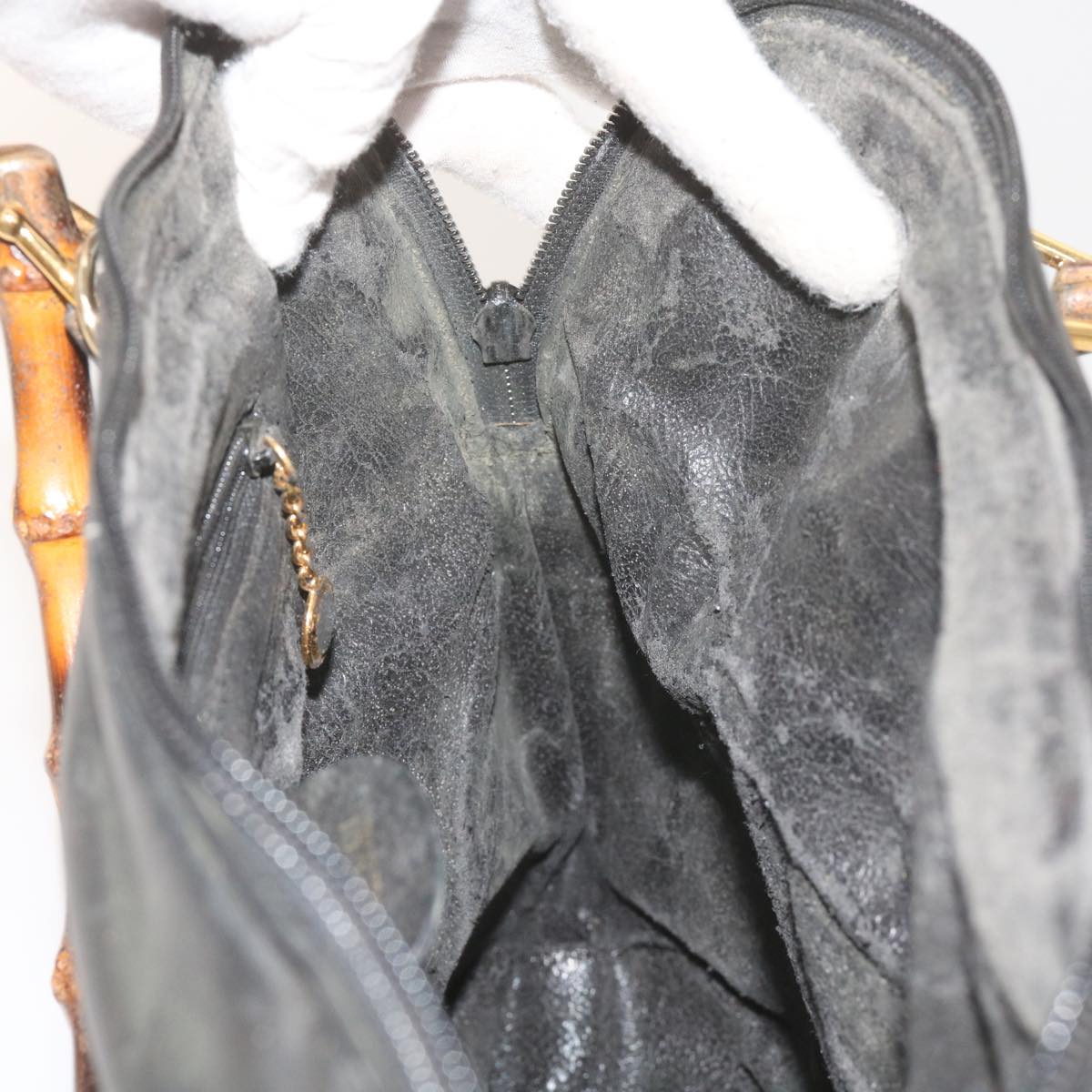 GUCCI Bamboo Hand Bag Leather Black 000 1186 0289 60723
