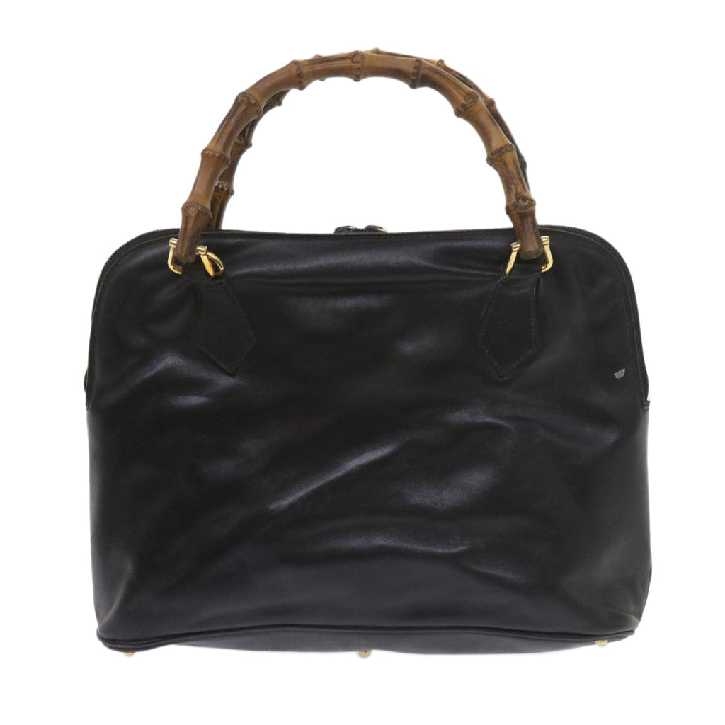 GUCCI Bamboo Hand Bag Leather Black 000 1186 0289 60723
